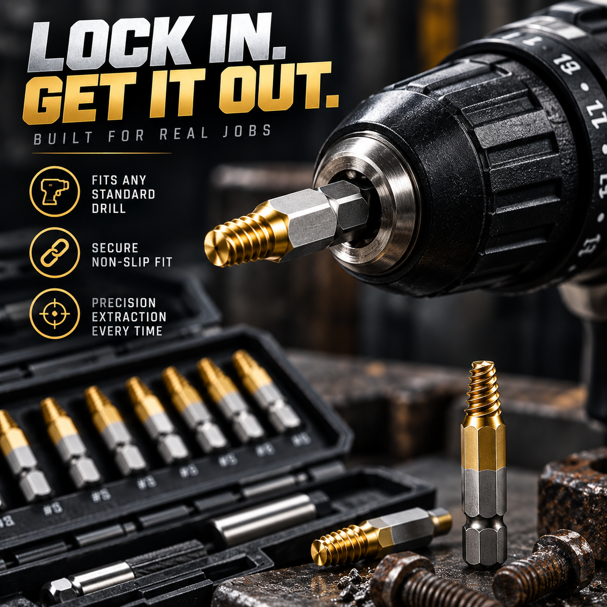 Gifts for Men - 22Pcs Titanium Damaged Screw Extractor Set