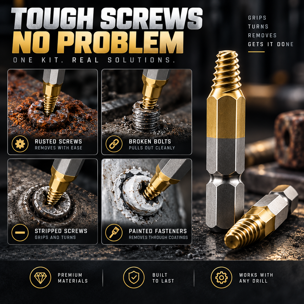 Gifts for Men - 22Pcs Titanium Damaged Screw Extractor Set