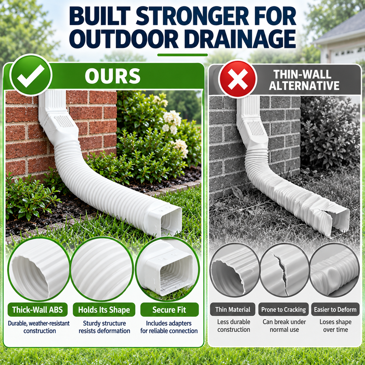 Rain Gutter Downspout Extensions Flexible