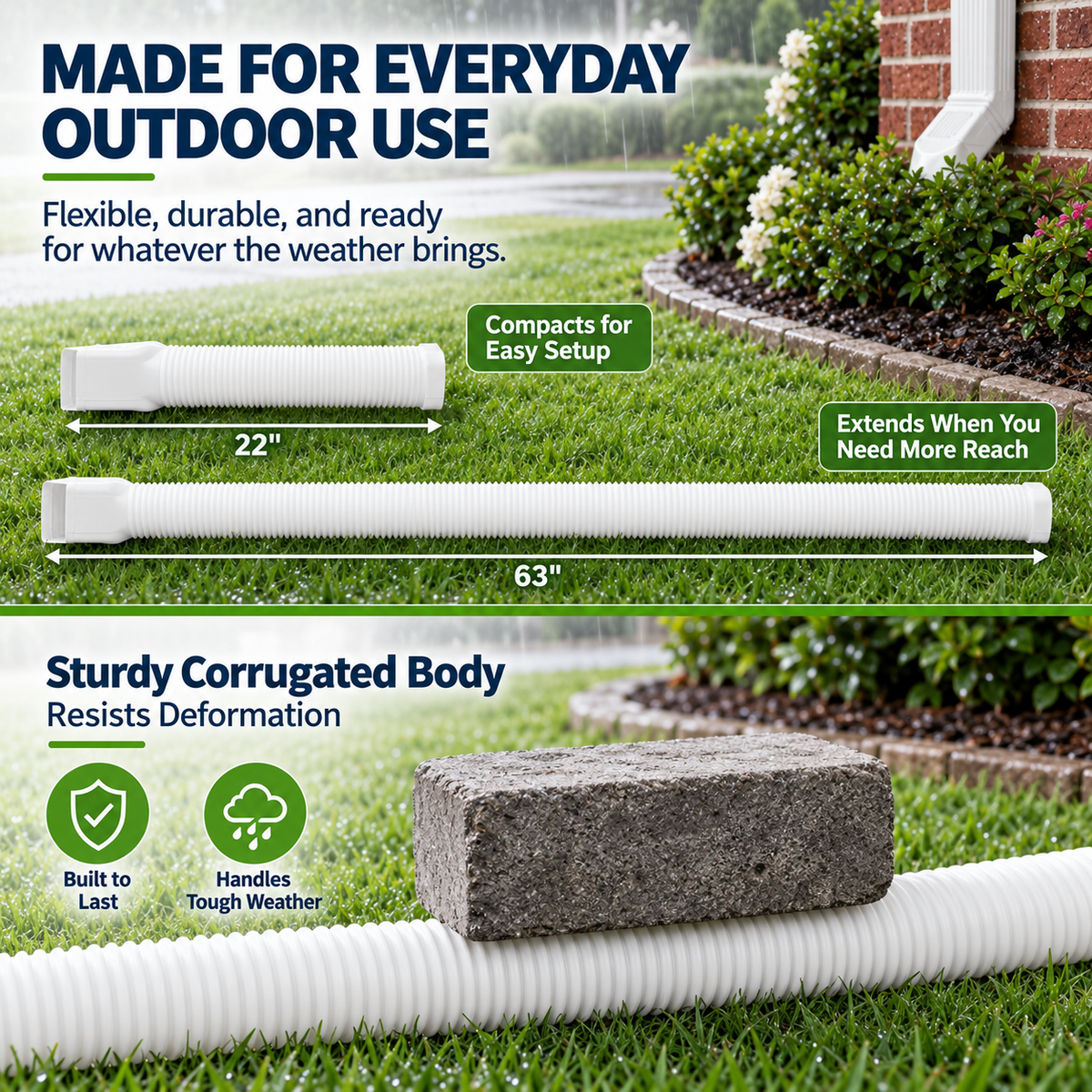 Rain Gutter Downspout Extensions Flexible
