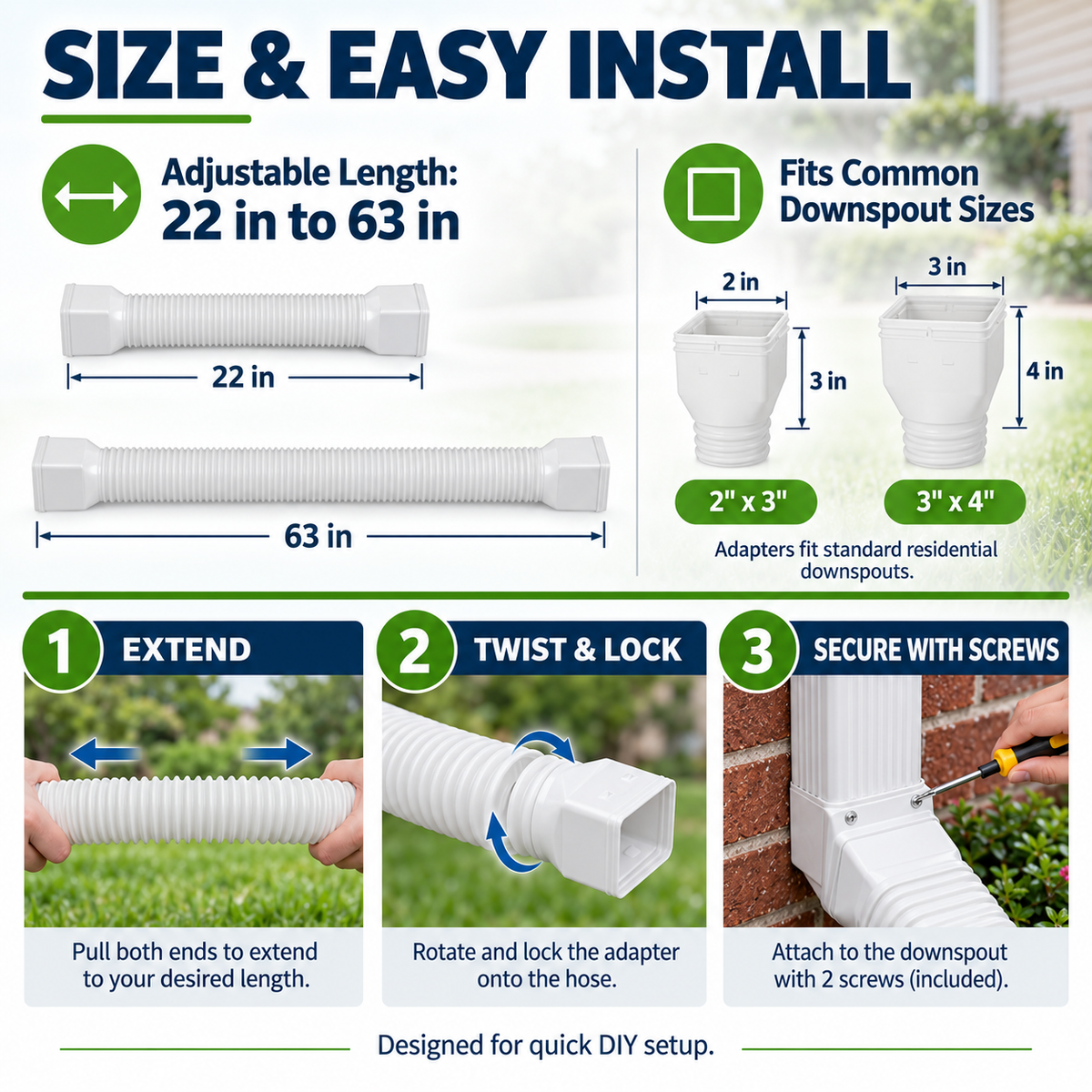 Rain Gutter Downspout Extensions Flexible